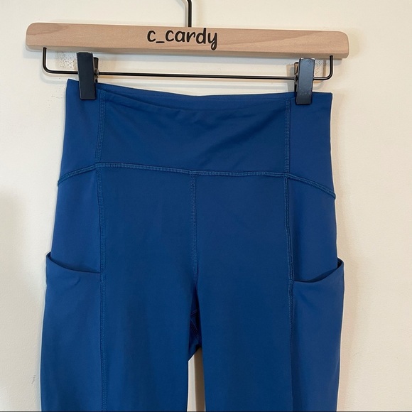 Lululemon Sole Training Crop Mesh Leggings Blue - Picture 3 of 9